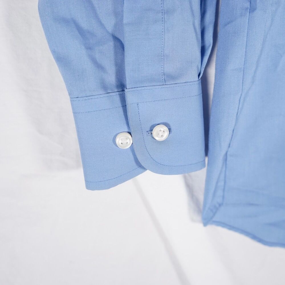 Stafford Blue Dress Shirt Button Up Easy Care Broadcloth 14.5 - Picture 2 of 8